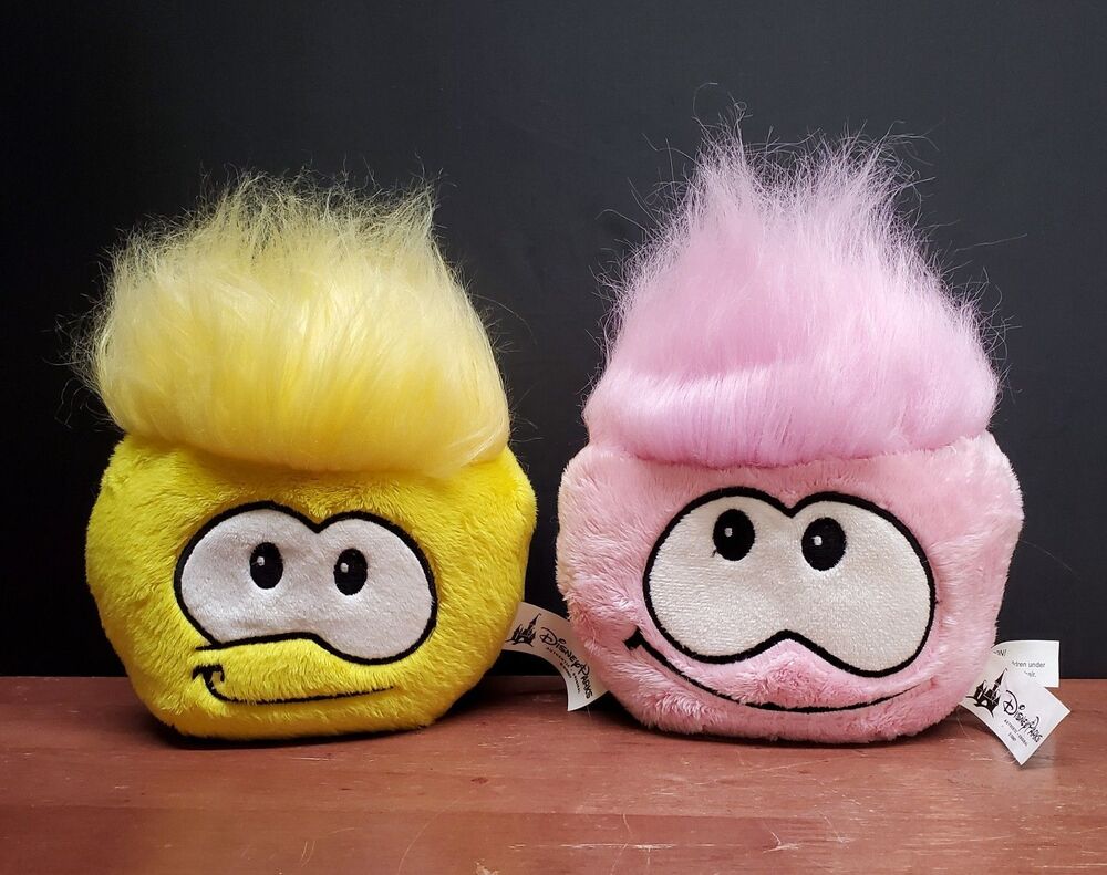 Disney Club Penguin Disney Parks Yellow Pink Plush Smiling Puffle
